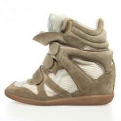 Pre Owned Isabel Marant Beige Bekett Wedge Sneakers Size 38