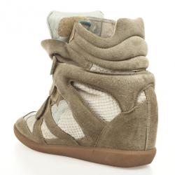 Pre Owned Isabel Marant Beige Bekett Wedge Sneakers Size 38