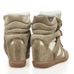 Pre Owned Isabel Marant Beige Bekett Wedge Sneakers Size 38