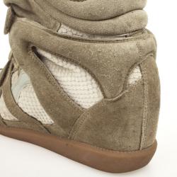Pre Owned Isabel Marant Beige Bekett Wedge Sneakers Size 38