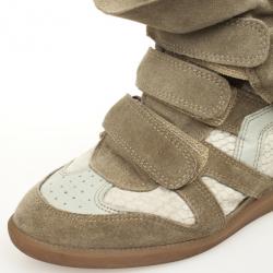Pre Owned Isabel Marant Beige Bekett Wedge Sneakers Size 38