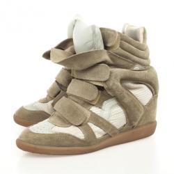 Pre Owned Isabel Marant Beige Bekett Wedge Sneakers Size 38