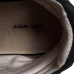 Pre Owned Isabel Marant Black Suede And Leather Bekett Wedge High Top Sneakers Size 39