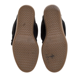 Pre Owned Isabel Marant Black Suede And Leather Bekett Wedge High Top Sneakers Size 39