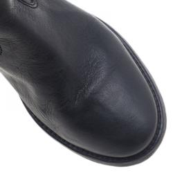 Pre Owned Isabel Marant Black Leather Chess Knee Boots Size 37 