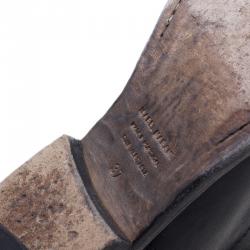 Pre Owned Isabel Marant Black Leather Chess Knee Boots Size 37 