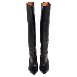 Pre Owned Isabel Marant Black Leather Knee Length Boots Size 38