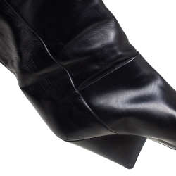 Pre Owned Isabel Marant Black Leather Knee Length Boots Size 38