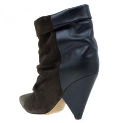 Pre Owned Isabel Marant Brown Suede and Leather Andrew Ankle Boots Size 37