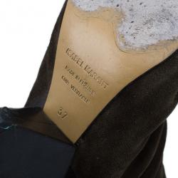 Pre Owned Isabel Marant Brown Suede and Leather Andrew Ankle Boots Size 37