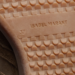 Pre Owned Isabel Marant Beige Leather and Suede Bekett Wedge Sneakers Size 37