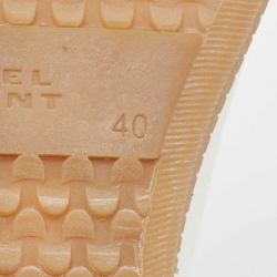 Pre Owned Isabel Marant White/Black Leather and Suede Beth Velcro Low Top Sneakers Size 40