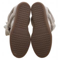 Pre Owned Isabel Marant Beige Suede Bekett Wedge Sneakers Size 38