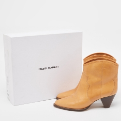 Pre Owned Isabel Marant Tan Leather Feminine Santia Cowboy Boots Size 40