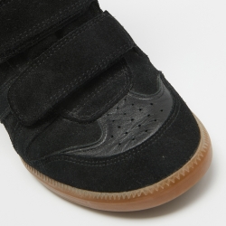 Pre Owned Isabel Marant Black Suede And Leather Bekett High Top Sneakers Size 38