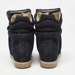 Pre Owned Isabel Marant Black Suede and Leather Bekett Sneakers Size 39