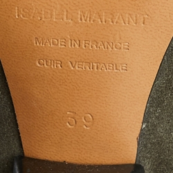 Pre Owned Isabel Marant Black/Grey Suede and Leather Andrew Ankle Boots Size 39