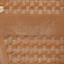 Pre Owned Isabel Marant White/Cream Perforated Leather and Suede Baya Wedge Sneakers Size 39