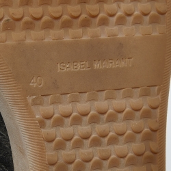 Pre Owned Isabel Marant Black Suede Beckett Wedge Sneakers Size 40
