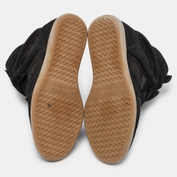 Pre Owned Isabel Marant Black Suede Beckett Wedge Sneakers Size 40