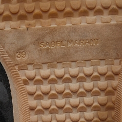 Pre Owned Isabel Marant Black Leather and Suede Over Basket Wedge High Top Sneakers Size 39