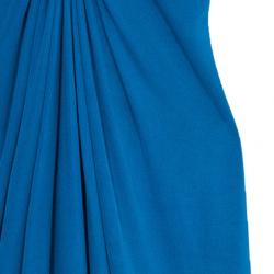 Pre Owned Issa Blue Silk Jersey Draped Maxi Dress S