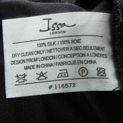Pre Owned Issa Black Silk Jersey Plunged Neck Gathered Maxi Dress S