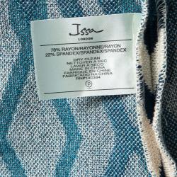 Issa Multicolor Knit Diamond Pattern Sleeveless Fit and Flare Dress S