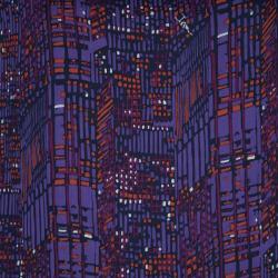 Issa Purple Printed Silk Frayed Trim Detail Oversized Tunic S