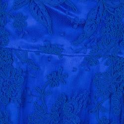 مملوكة مسبقًا Issa Cobalt Lace Off-Shoulder Dress M