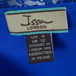 مملوكة مسبقًا Issa Cobalt Lace Off-Shoulder Dress M