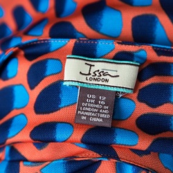 Pre Owned Issa Multicolour Printed Draped Sunset Jersey Dress L