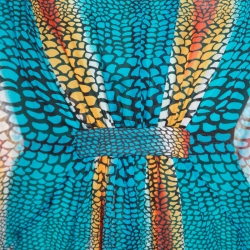 Issa Multicolor Snake Scale Printed Silk Tie Detail Kaftan S