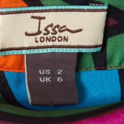 Pre Owned Issa Multicolor Printed Silk Tie Detail Kaftan S