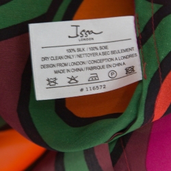Pre Owned Issa Multicolor Printed Silk Tie Detail Kaftan S