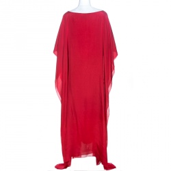 Issa Red Silk Kaftan Maxi Dress  L