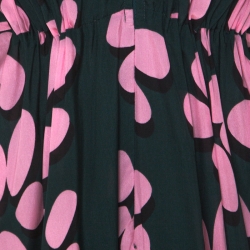 Issa Pink and Green Printed Silk Zip Front Kaftan Dress M