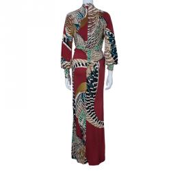 Pre Owned Issa Multicolor Tie-front Maxi Dress