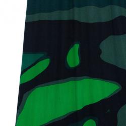 Pre Owned فستان عيسى مطبوع أخضر ستان جيرسيه ماكسي M