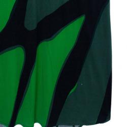Pre Owned فستان عيسى مطبوع أخضر ستان جيرسيه ماكسي M