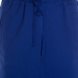 Issey Miyake Blue Split Tie Front Elasticized Waist Loose Pants S