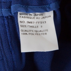 Issey Miyake Blue Split Tie Front Elasticized Waist Loose Pants S