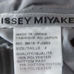 Pre Owned Issey Miyake Grey Plisse Detail Long Sleeve Button Front Shirt S