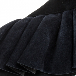 J.W.Anderson Black Suede Leather Frill Detail Ankle Boots Size 39