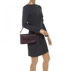 Pre Owned  J.W.Anderson Dark Burgundy Leather Anchor Logo Chain Shoulder Bag