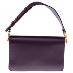 Pre Owned  J.W.Anderson Dark Burgundy Leather Anchor Logo Chain Shoulder Bag