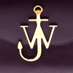 Pre Owned  J.W.Anderson Dark Burgundy Leather Anchor Logo Chain Shoulder Bag