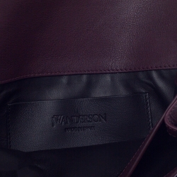 Pre Owned  J.W.Anderson Dark Burgundy Leather Anchor Logo Chain Shoulder Bag