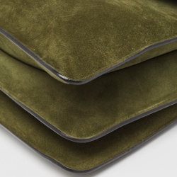 J.W.Anderson Dark Green Suede and Leather Large Pierce Shoulder Bag