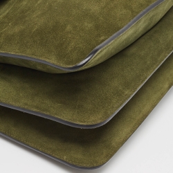 J.W.Anderson Dark Green Suede and Leather Large Pierce Shoulder Bag